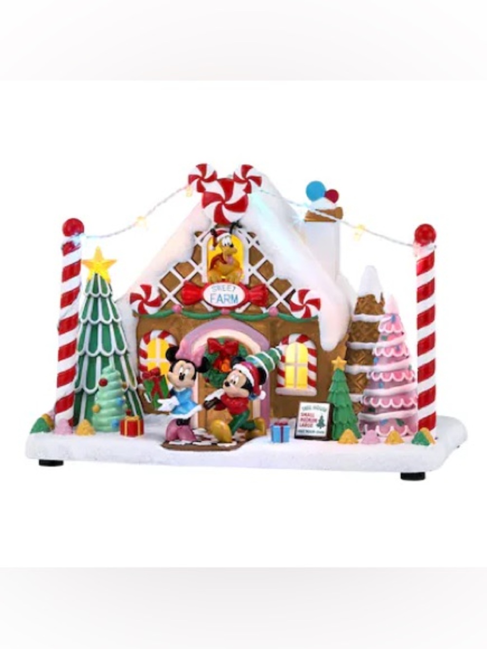 Mickey & Minnie Gingerbread Sweet Farm Holiday Village with Lights & Music